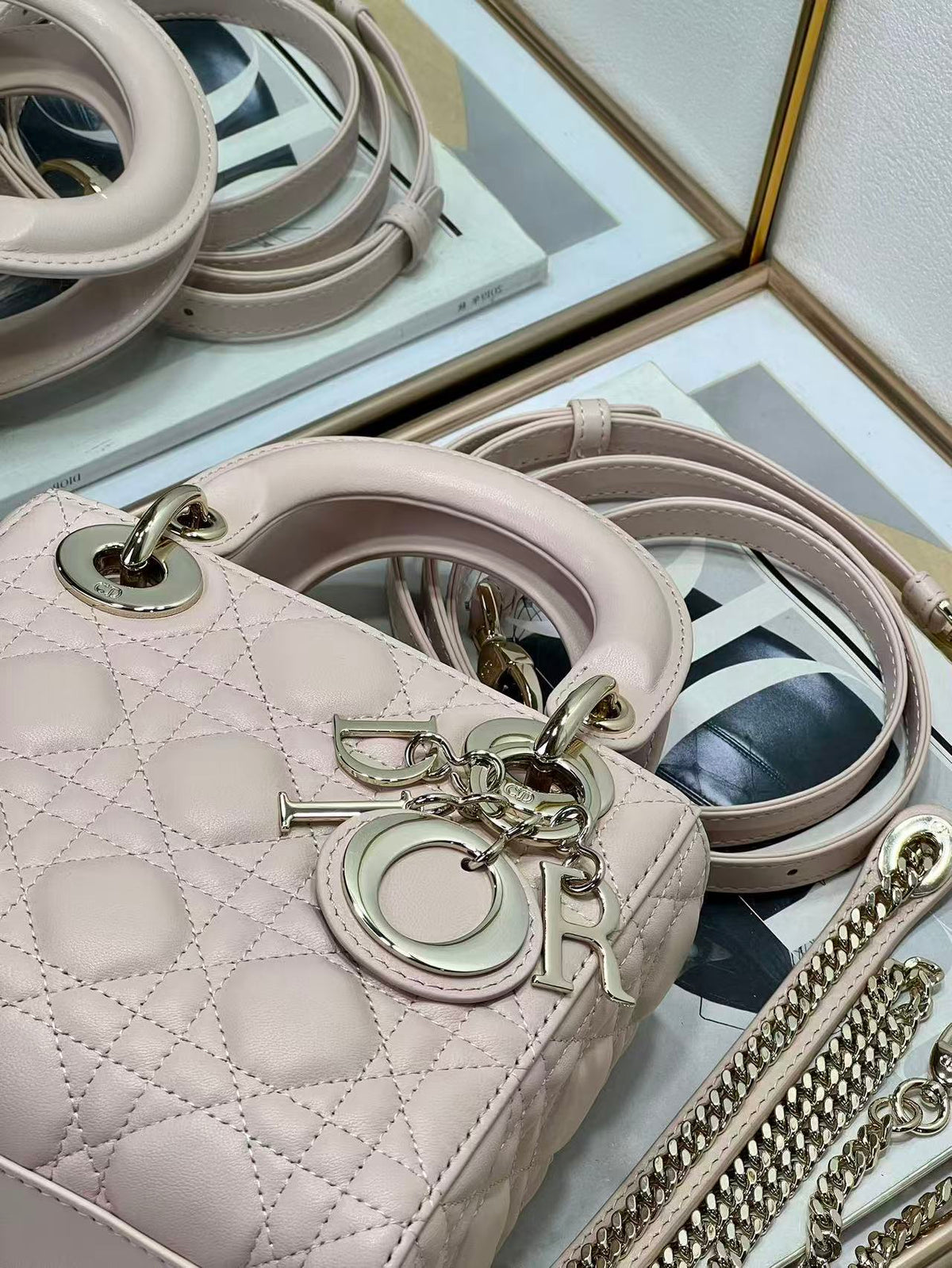 CD Sac Lady Dior Power Pink Lamskin