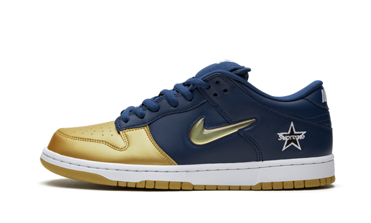 SB Dunk Low "Supreme - Jewel Swoosh Gold/Navy" CK3480 700