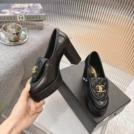 CC FW 25/26 Moccasins 9cm Black Sheepskin