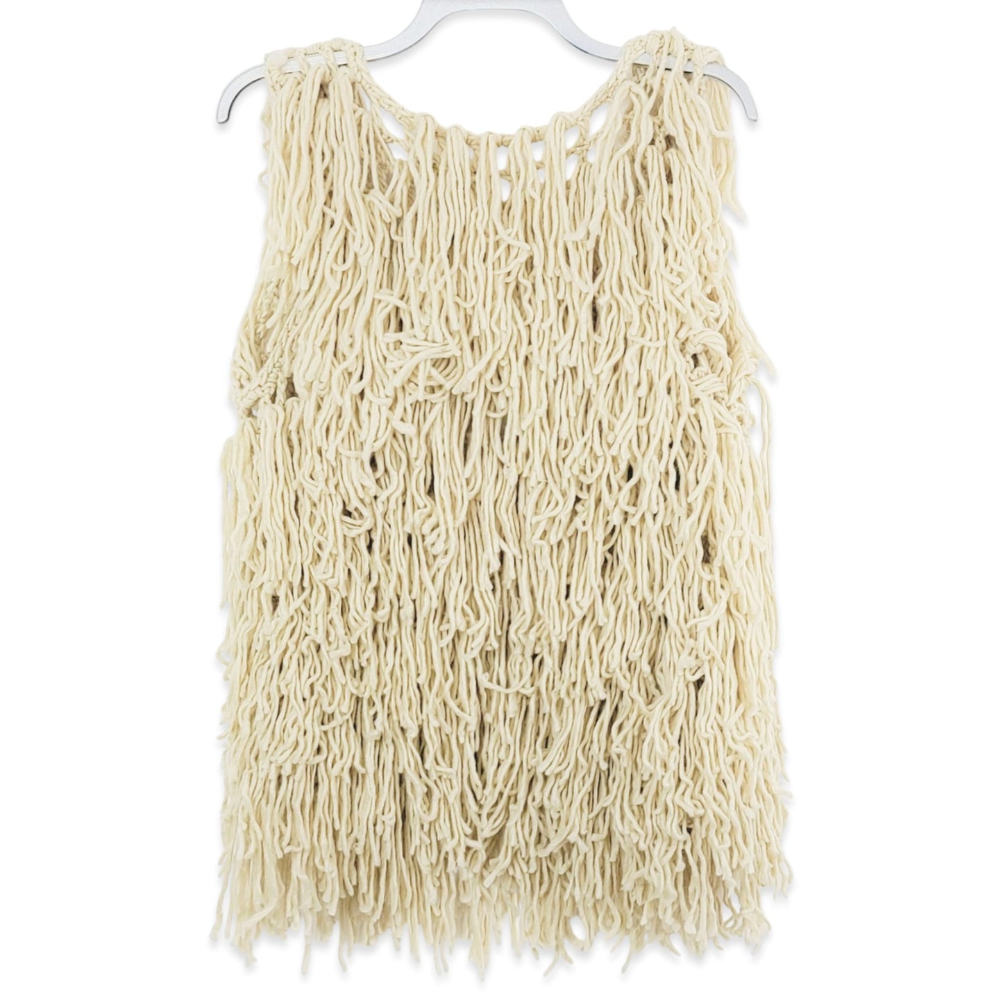 ABS Allen Schwartz Women's Boho Open Front Shaggy Layered Fringe Vest