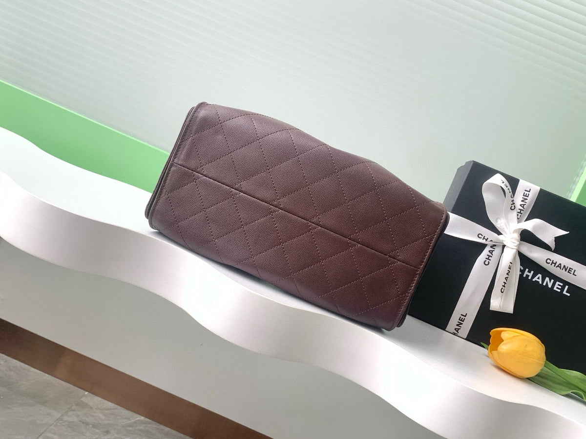 CC 25C Hobo Bag 30cm Dark Brown Grained Calfskin