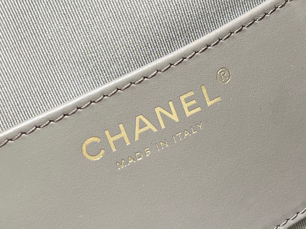 CC 25 Handbag In Gray 40 Suede Calfskin Gold Hardware