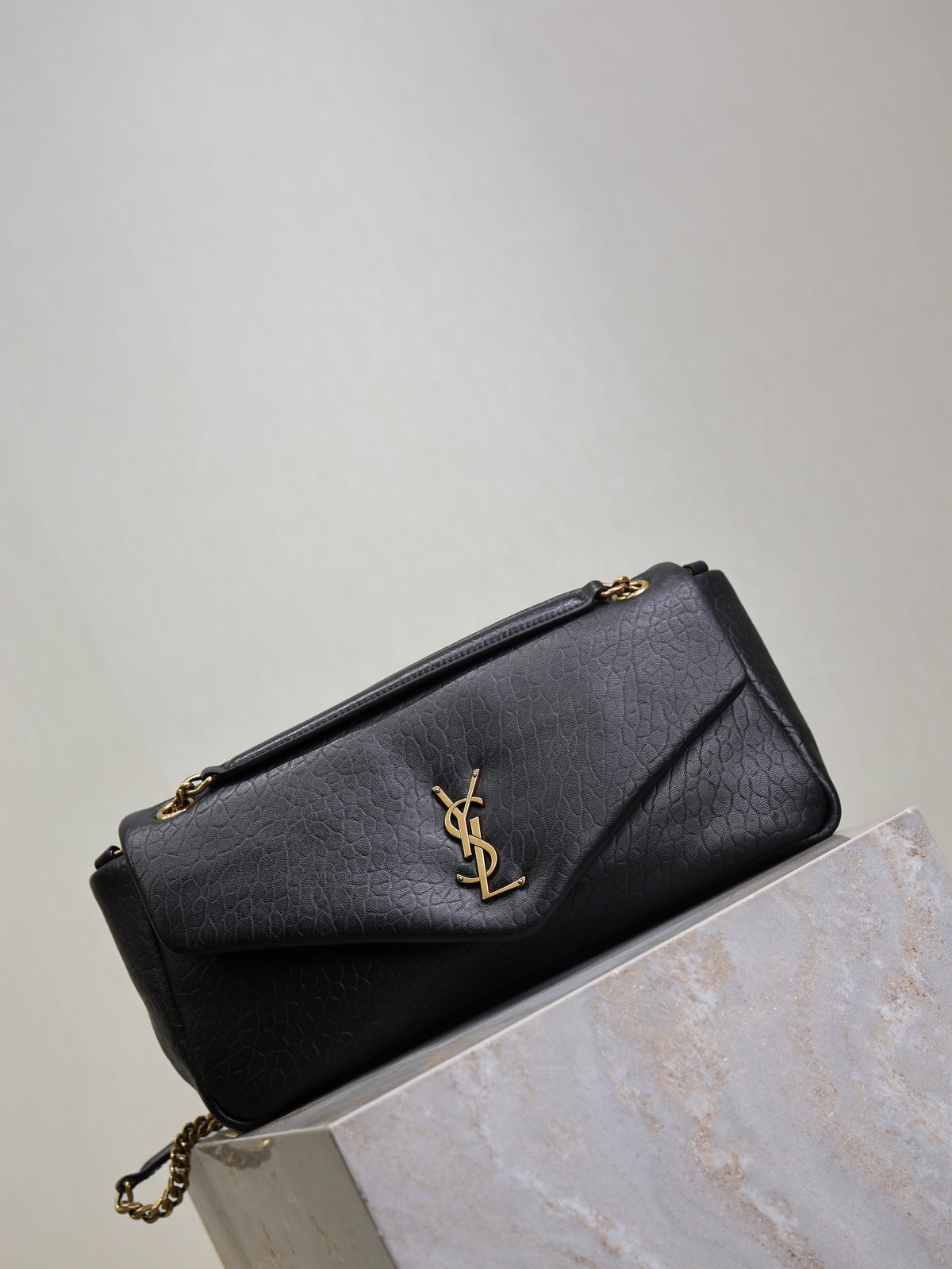 YSL Calypso Bag 30cm Black Lambskin With Gold Hardware