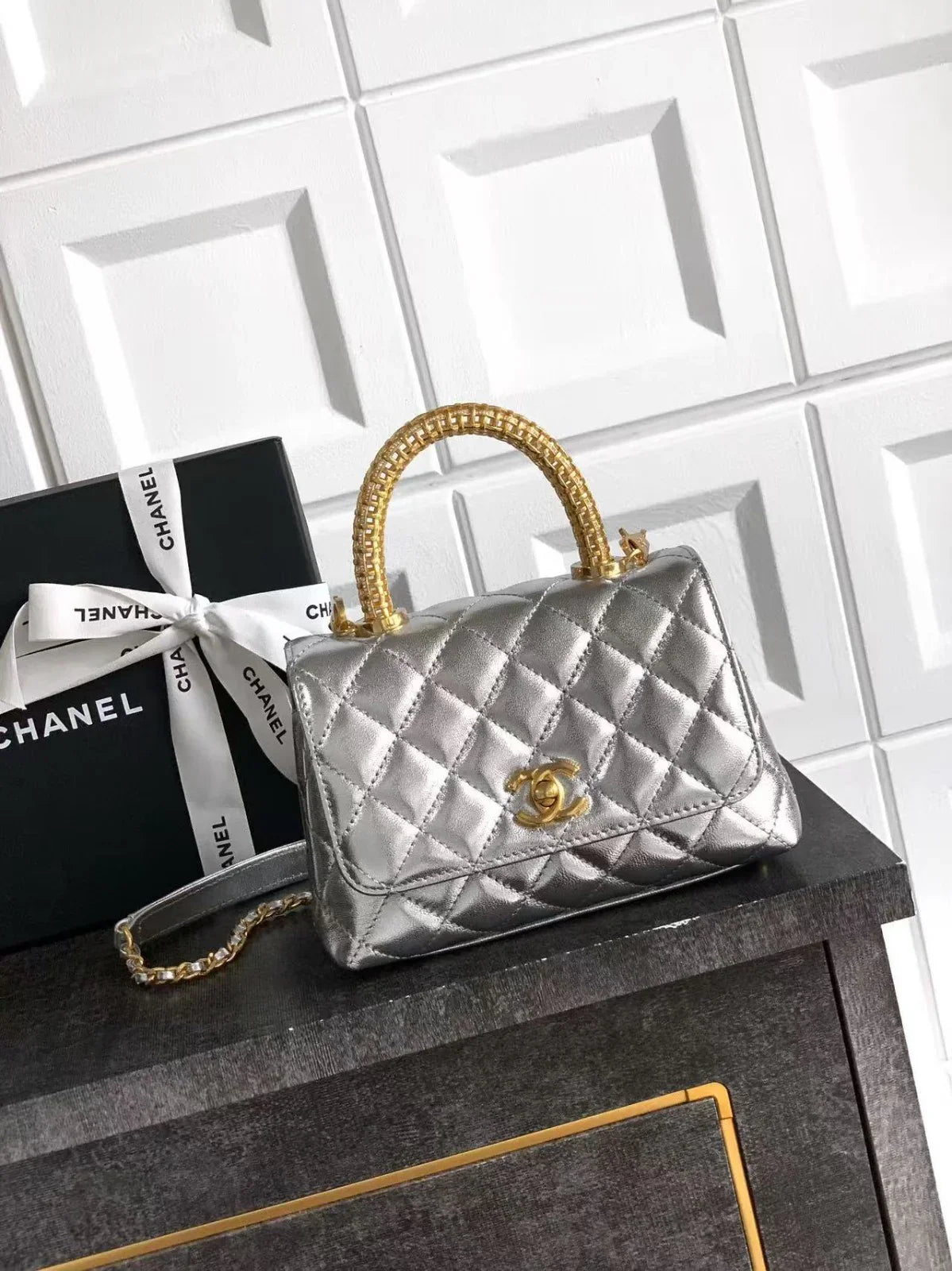 Chanel 2026 Quilted Coco Handle Flap Bag 14cm Calfskin