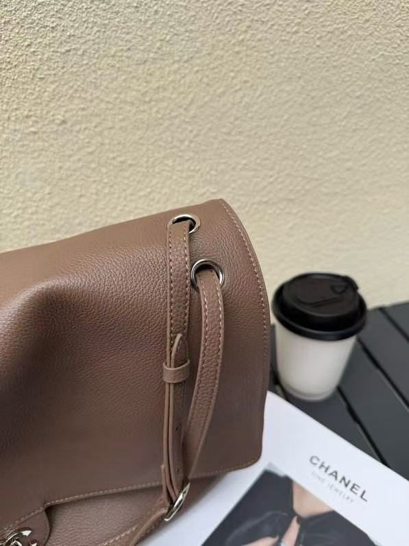 Chanel 2026 Maxi Flap Bag 38.5cm Brown Calfskin
