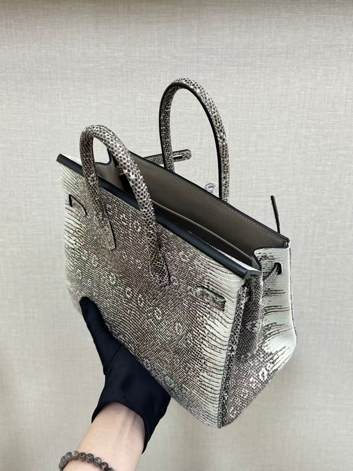 HM Ombre Birkin 25cm Black White Lizard SHW (15 day production)