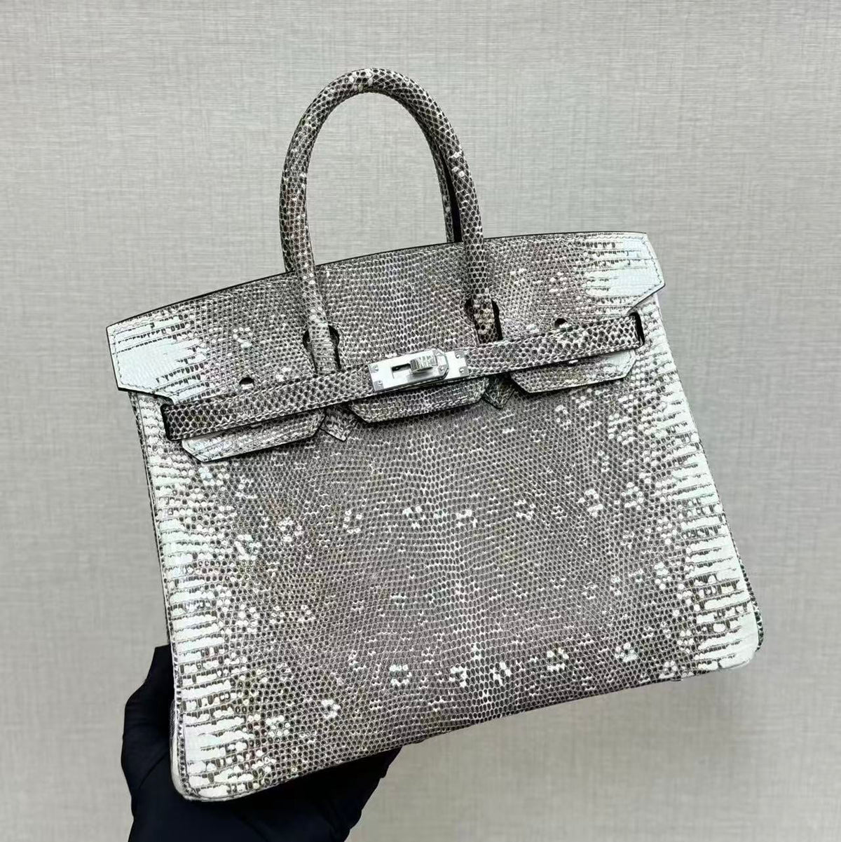 HM Ombre Birkin 25cm Black White Lizard SHW (15 day production)