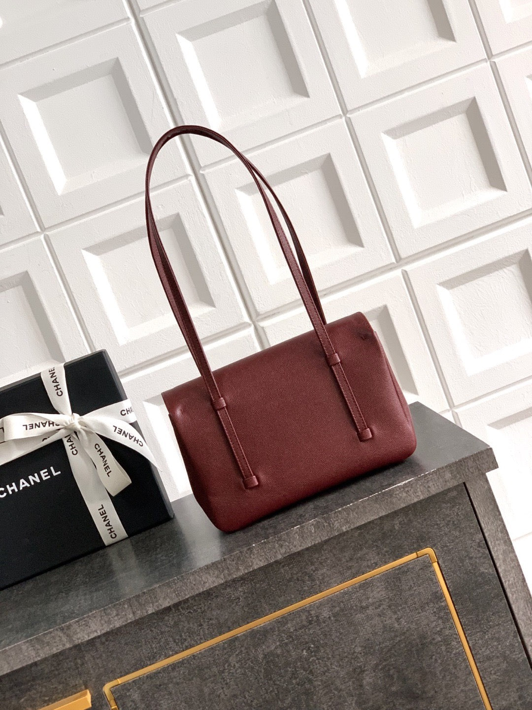 Chanel 26 Shoulder Bag 22 Deep Red Caviar Leather