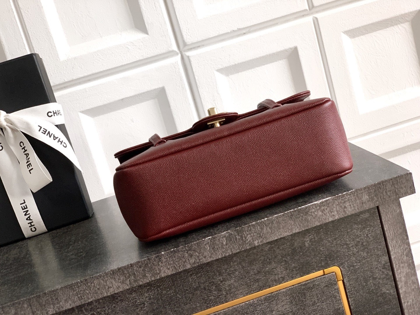Chanel 26 Shoulder Bag 22 Deep Red Caviar Leather