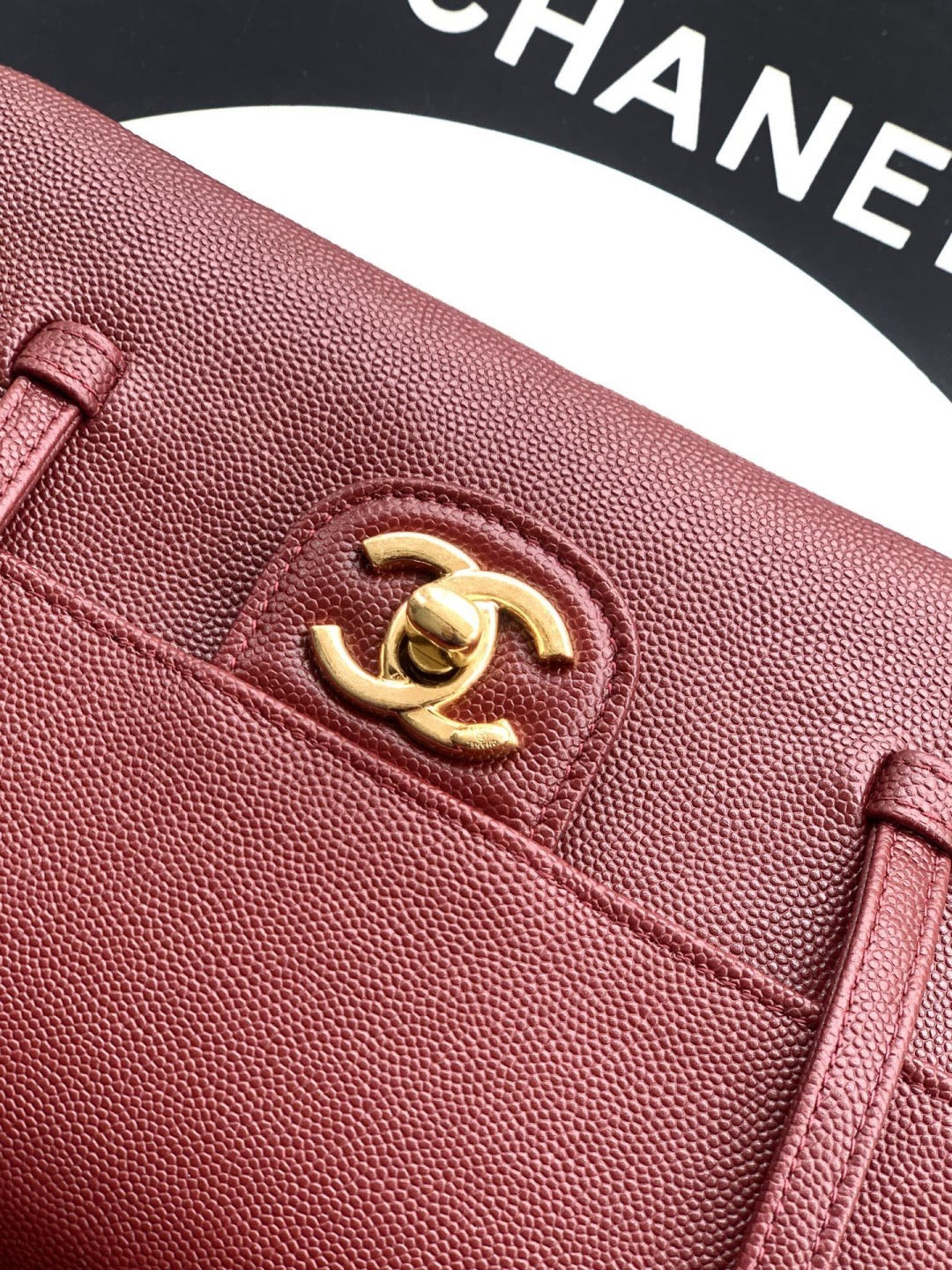 Chanel 26 Shoulder Bag 22 Deep Red Caviar Leather