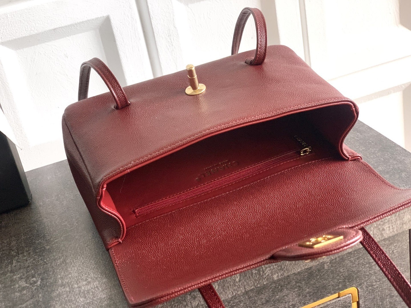 Chanel 26 Shoulder Bag 22 Deep Red Caviar Leather