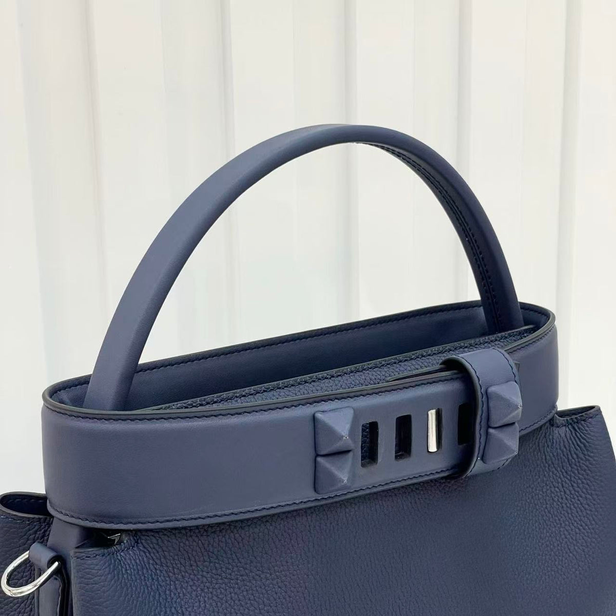 HM Medor Bag With Collier De Chien Clasp Dark Blue Togo And Swift Calfskin