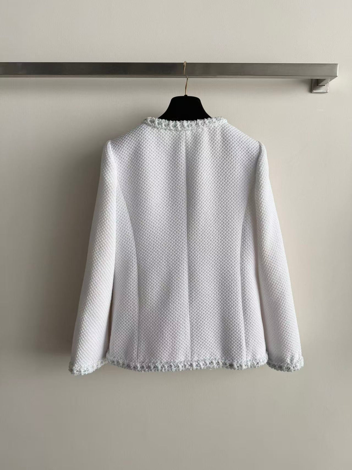 CC Jacket Round Neck White in Cotton