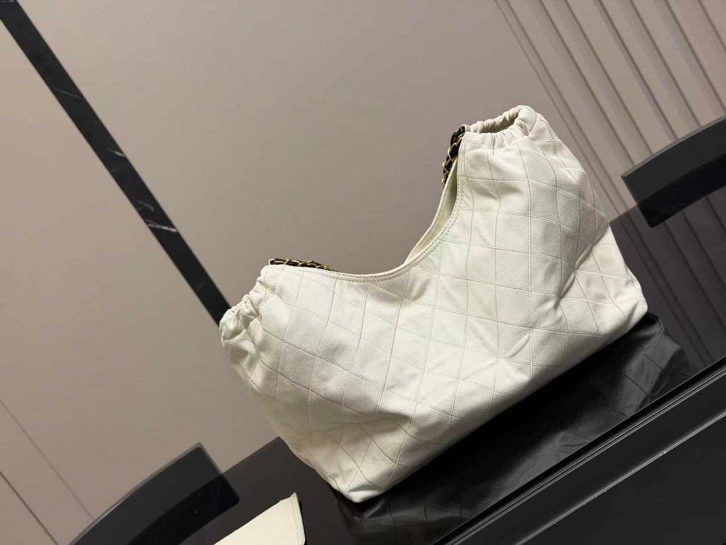 CC Coco Beach 2026 Small Tote Black White Calfskin