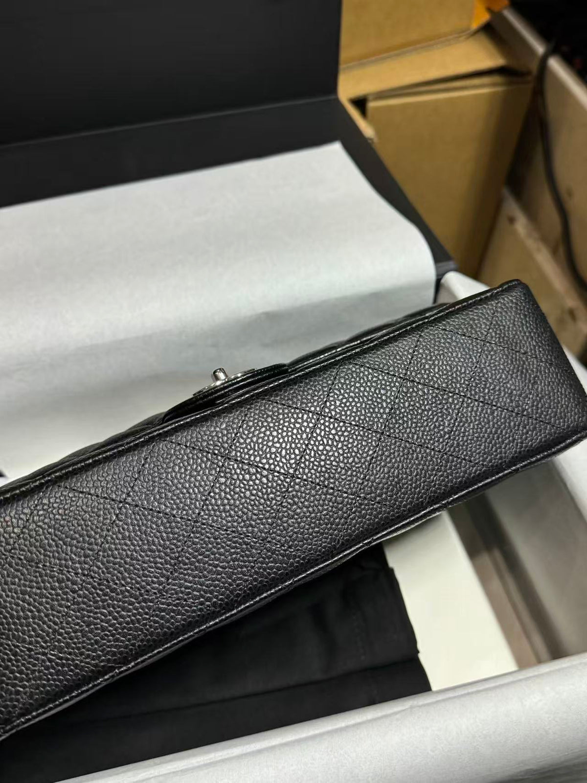 CC Mini Flap Bag 23cm Black Caviar Leather SHW
