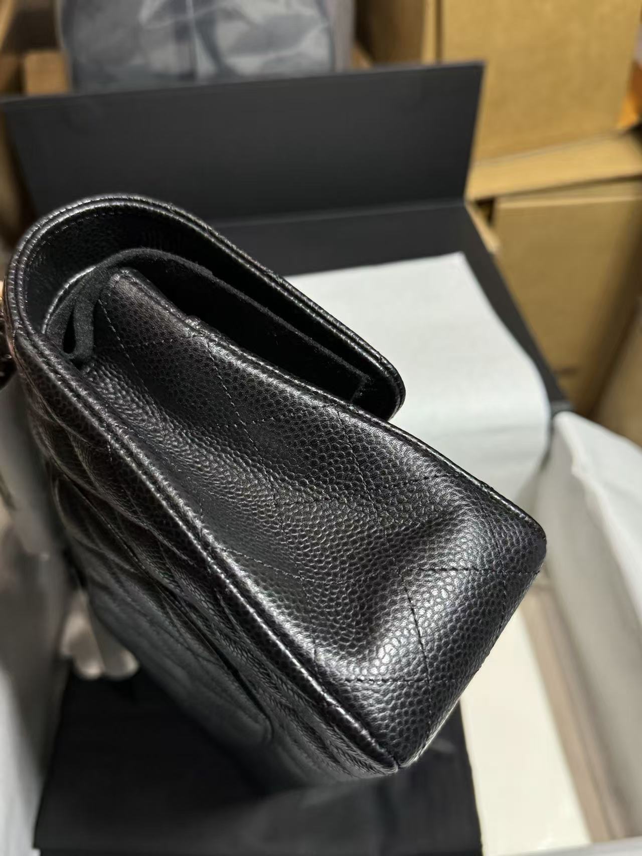 CC Mini Flap Bag 23cm Black Caviar Leather SHW