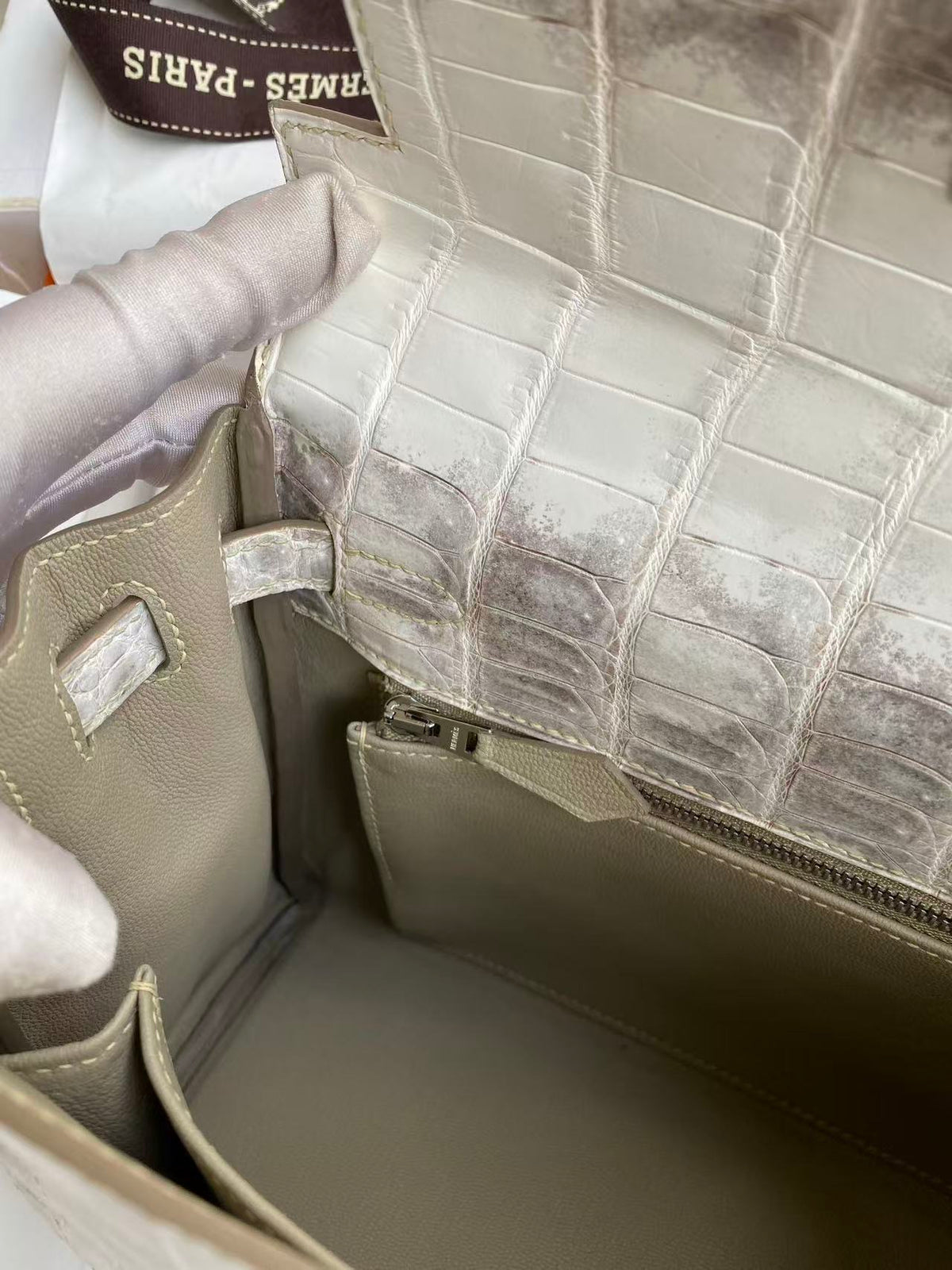 HM Kelly Retourne 25cm Himalayan Crocodile Leather (15 days production)