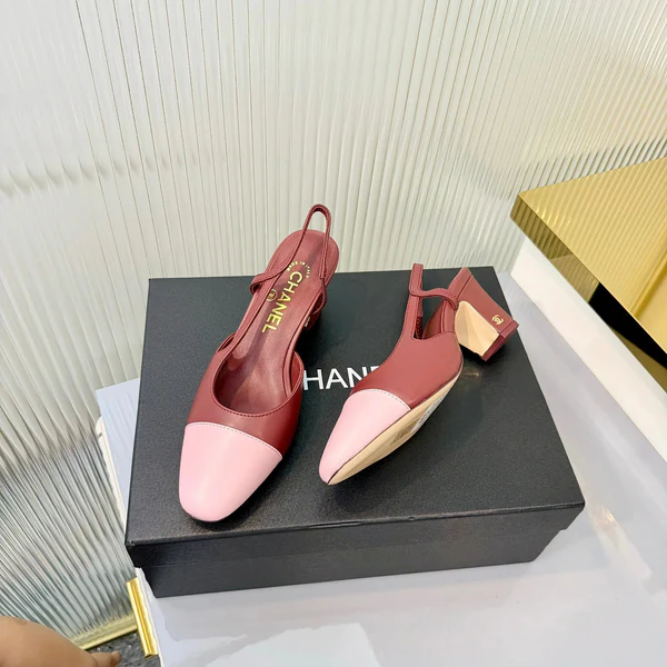 CC 2026 Slingback Light Pink Burgundy Lambskin