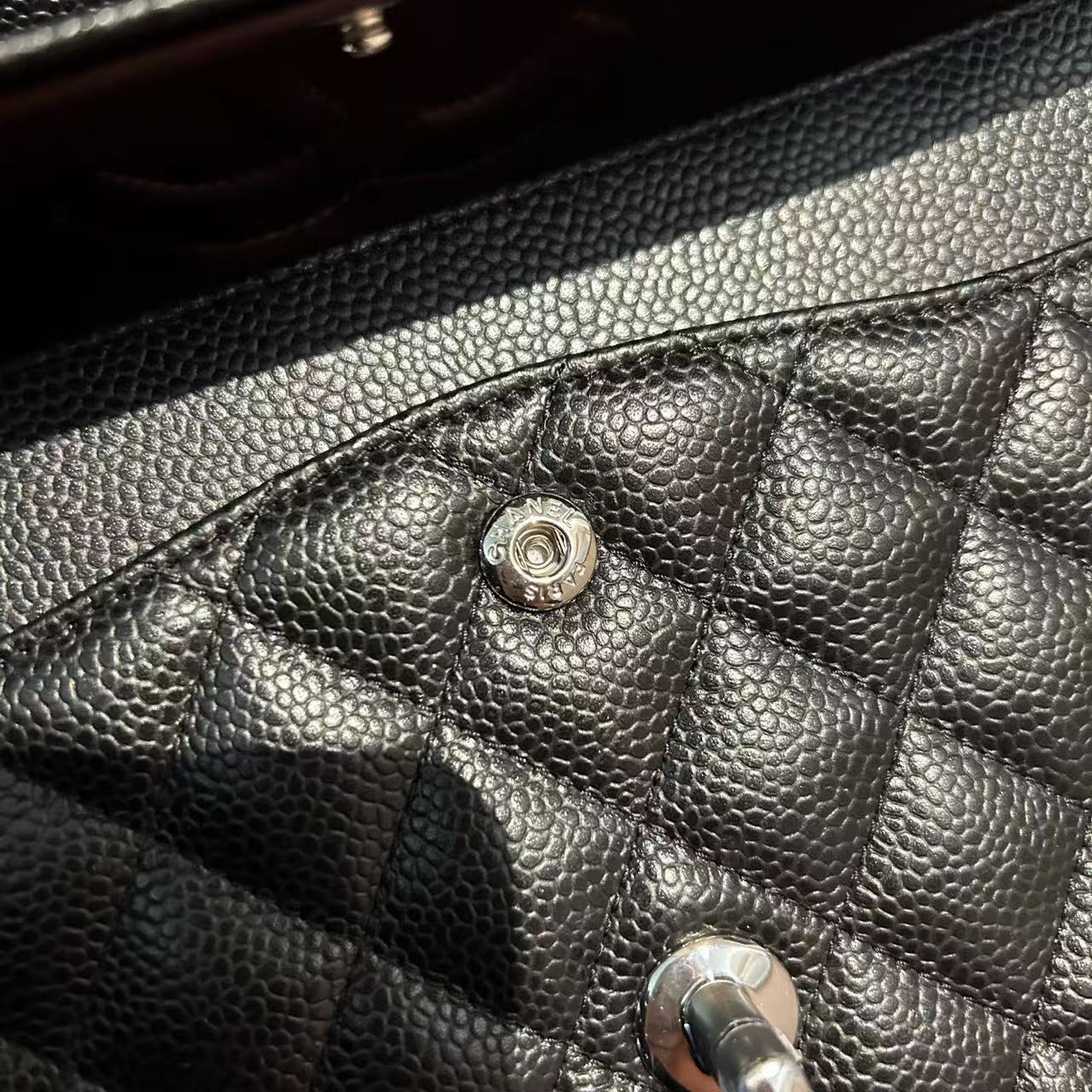 CC Mini Flap Bag 25cm Black Caviar Leather SHW