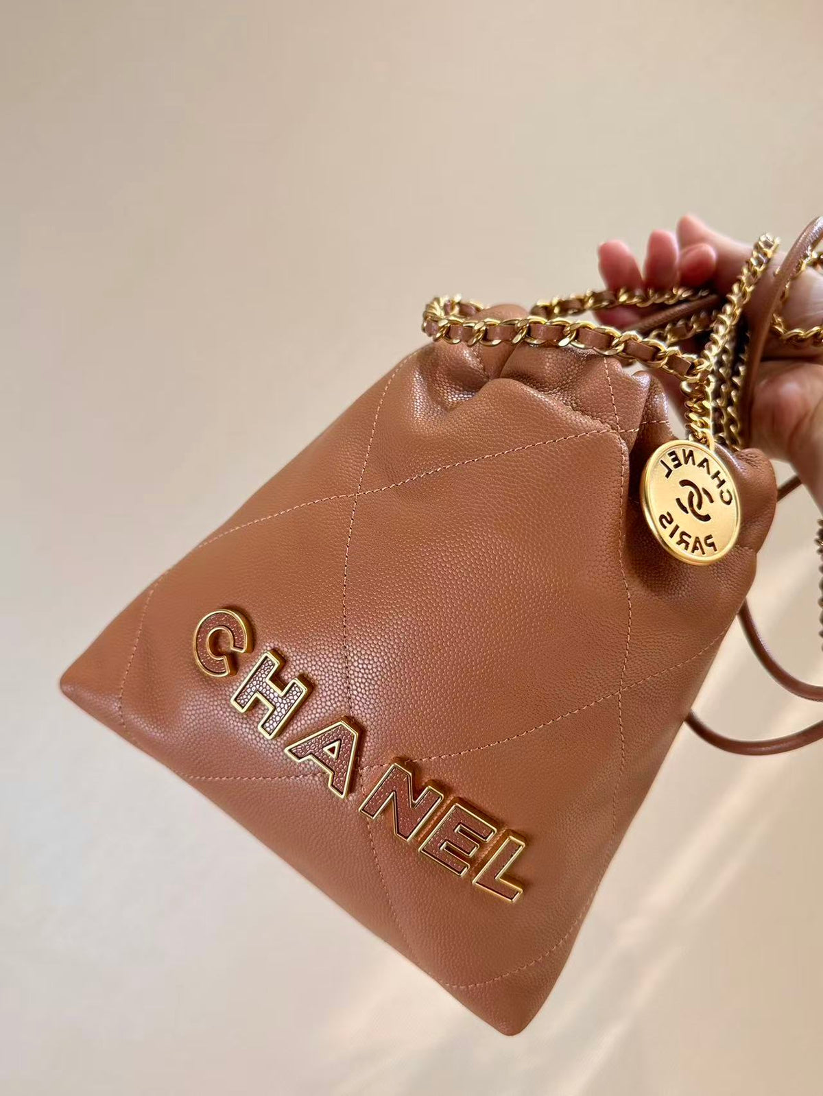 CC Hobo Mini 20cm Brown Caviar GHW