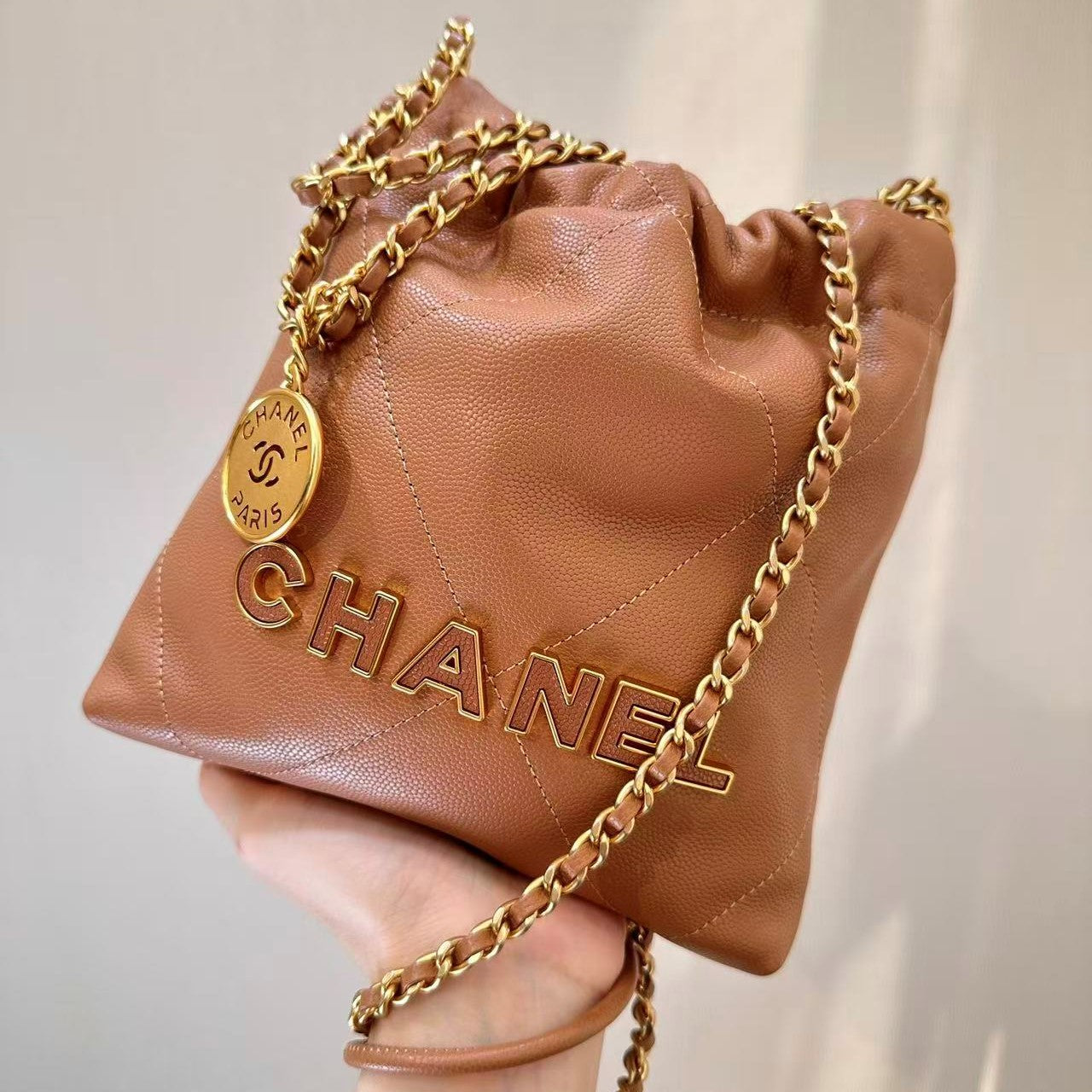 CC Hobo Mini 20cm Brown Caviar GHW