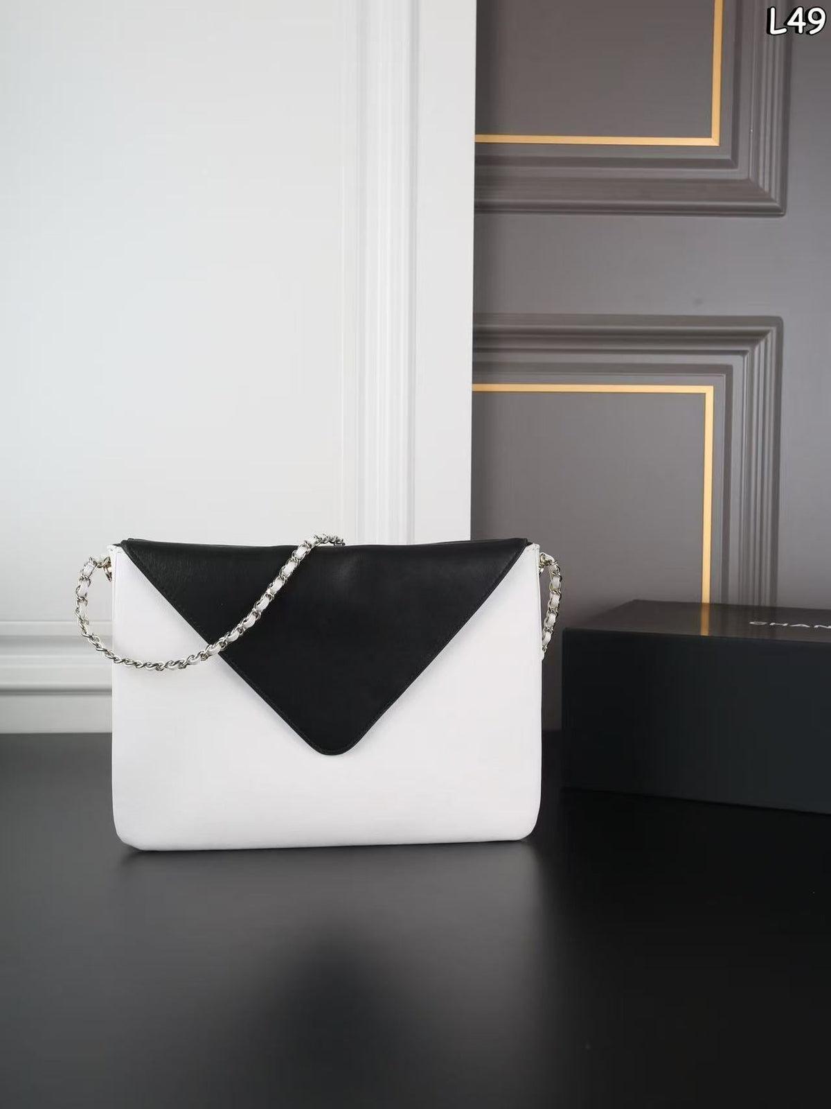 CC 26s Large Hobo Bag White Black Calfskin