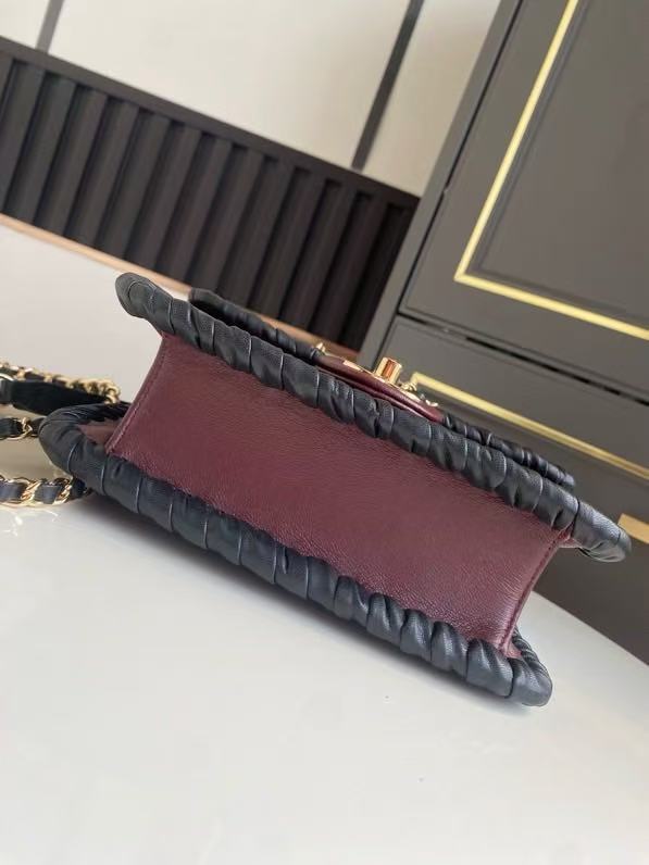 CC 2026 Pre-collection Mini Flap Bag Dark Burgundy Black Lambskin
