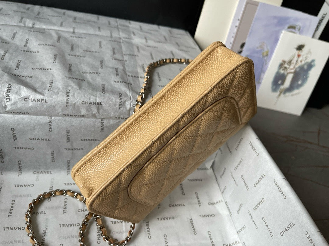 CC WOC Fortune Bag Beige Quilted Caviar Leather Sliver Hardware