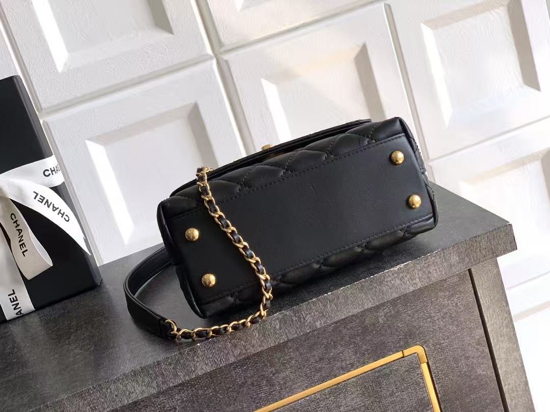 CC Mini Coco Handbag 19cm Black Calfskin