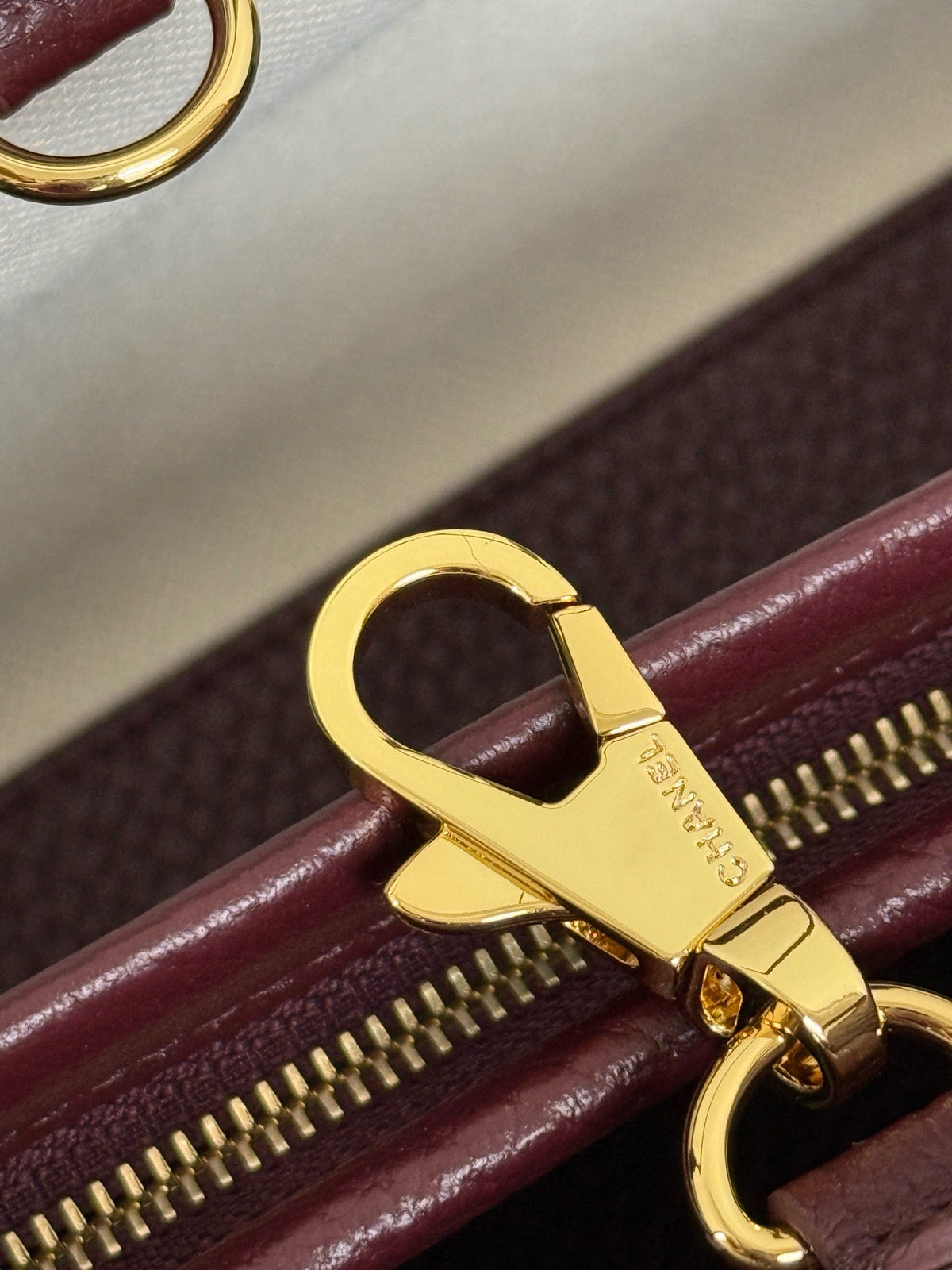 Chanel 2026 East West Bag 31cm Burgundy Grain Leather