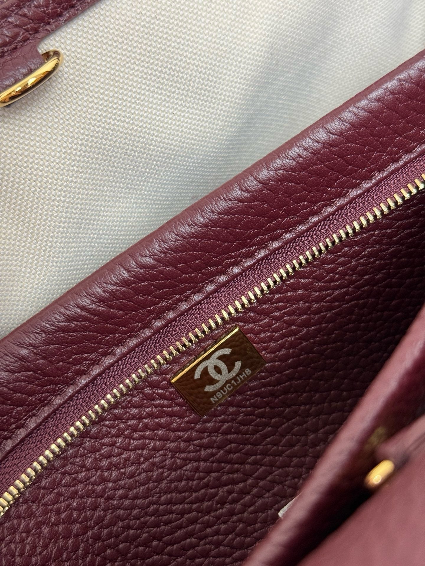 Chanel 2026 East West Bag 31cm Burgundy Grain Leather