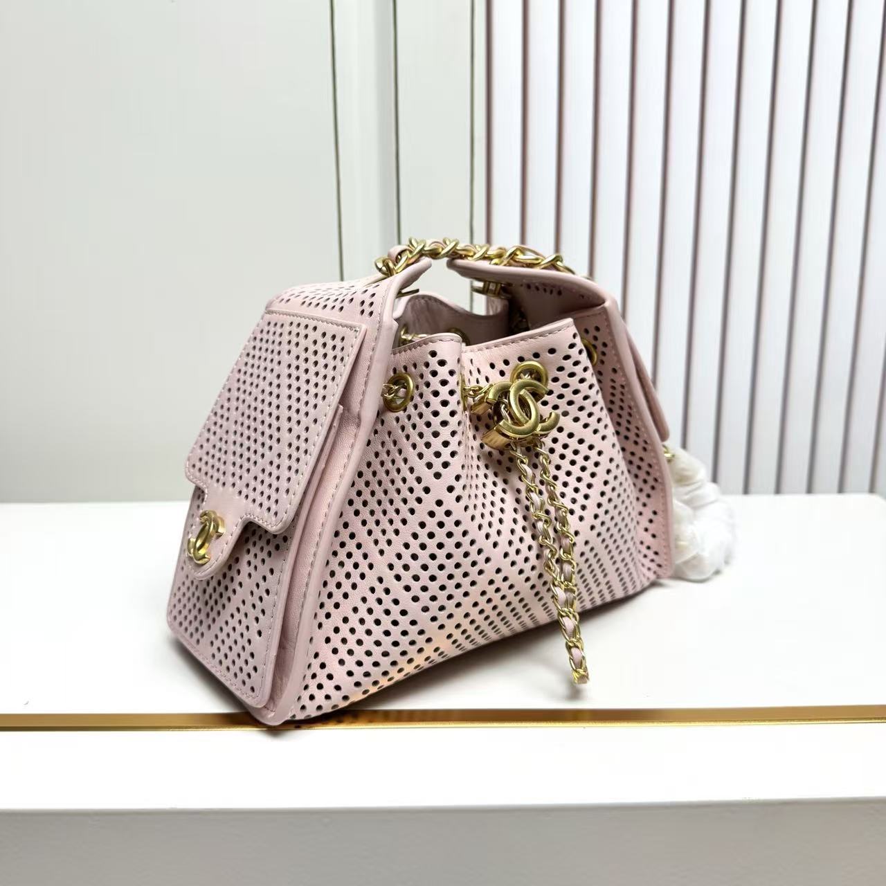 CC 26s Small Handbag 22cm Light Pink Perforated Calfskin