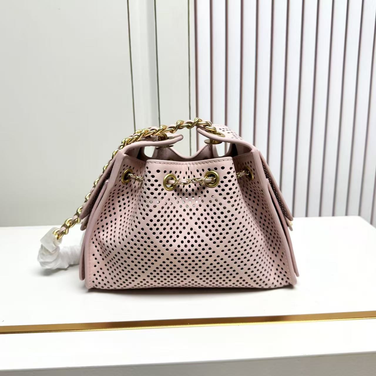 CC 26s Small Handbag 22cm Light Pink Perforated Calfskin