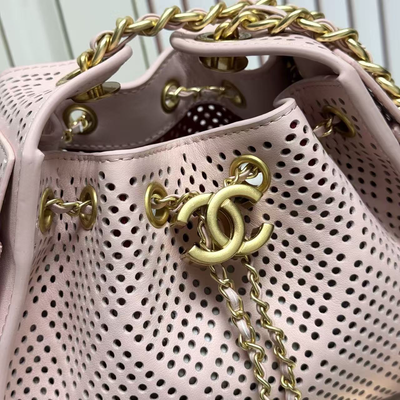 CC 26s Small Handbag 22cm Light Pink Perforated Calfskin