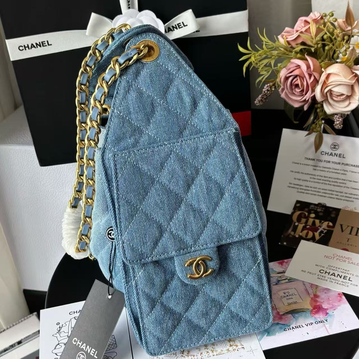 CC 25C Hobo Bags 26cm Blue Denim