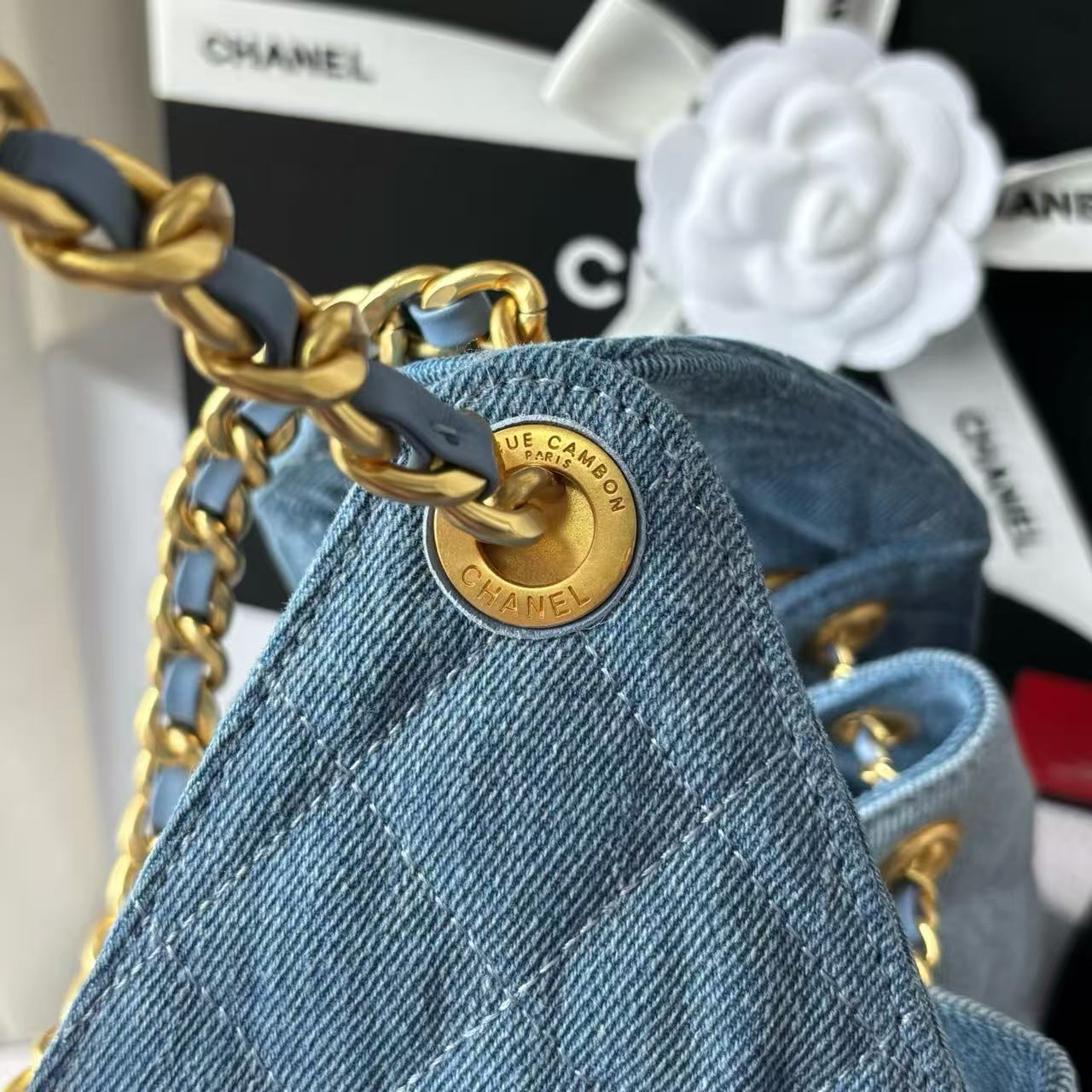 CC 25C Hobo Bags 26cm Blue Denim