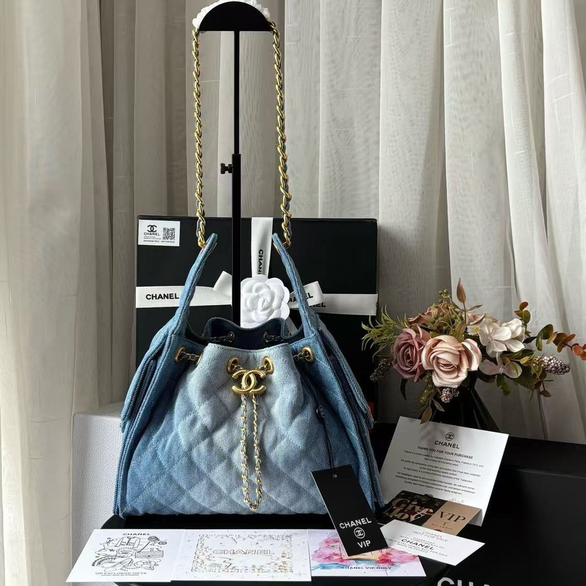 CC 25C Hobo Bags 26cm Blue Denim
