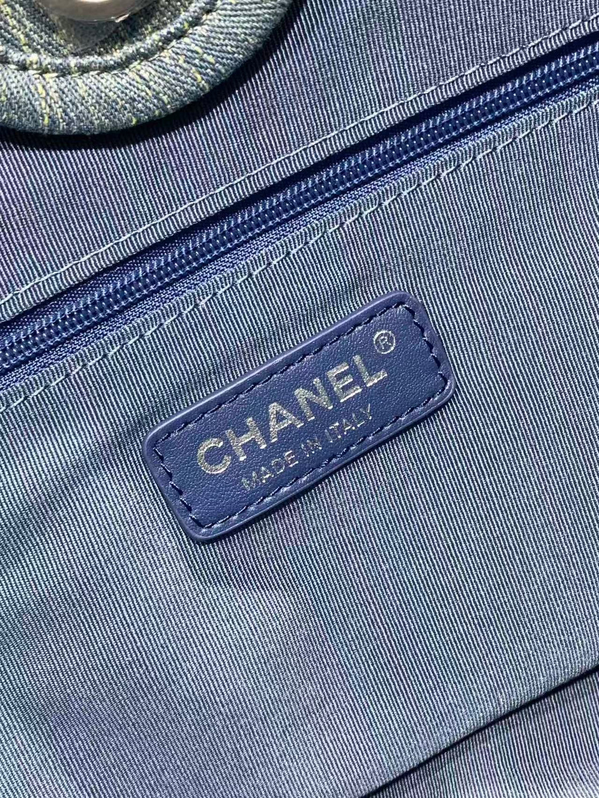 CC Large Deauville Shopping Tote Bag Blue Denim
