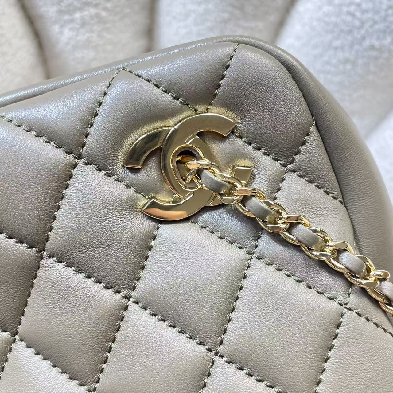 CC Métiers d’art 2026 Small Bowling Bag Dark Khaki Lambskin