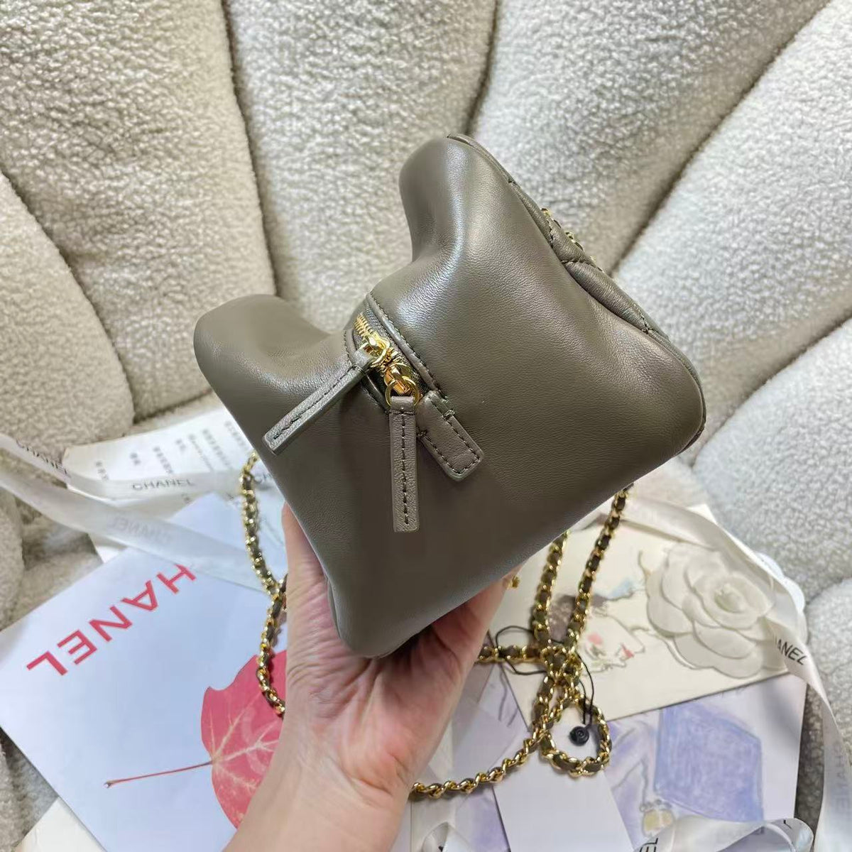 CC Métiers d’art 2026 Small Bowling Bag Dark Khaki Lambskin
