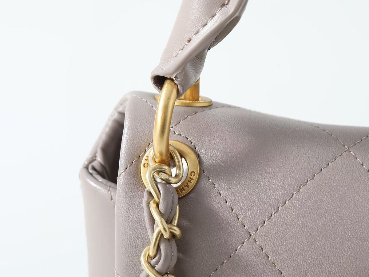 CC CC SS 2026 Pre-collection Large Flap Bag Dark Grey Lambskin