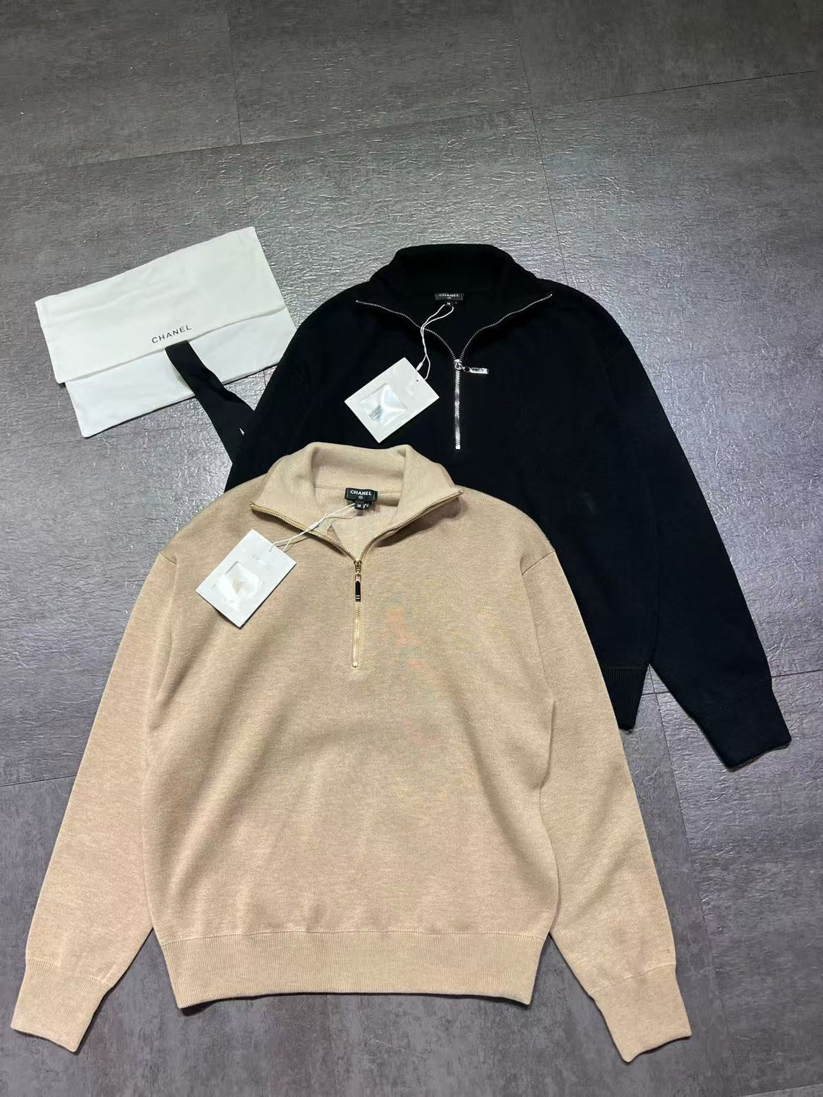 CC Quarter-Zip Sweatshirt Wool Silk Polyamide Cashmere