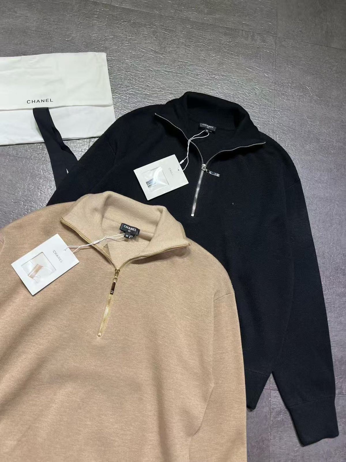 CC Quarter-Zip Sweatshirt Wool Silk Polyamide Cashmere