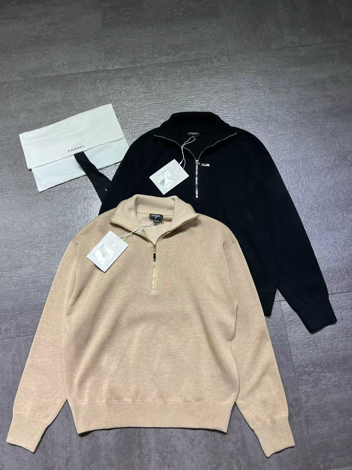 CC Quarter-Zip Sweatshirt Wool Silk Polyamide Cashmere