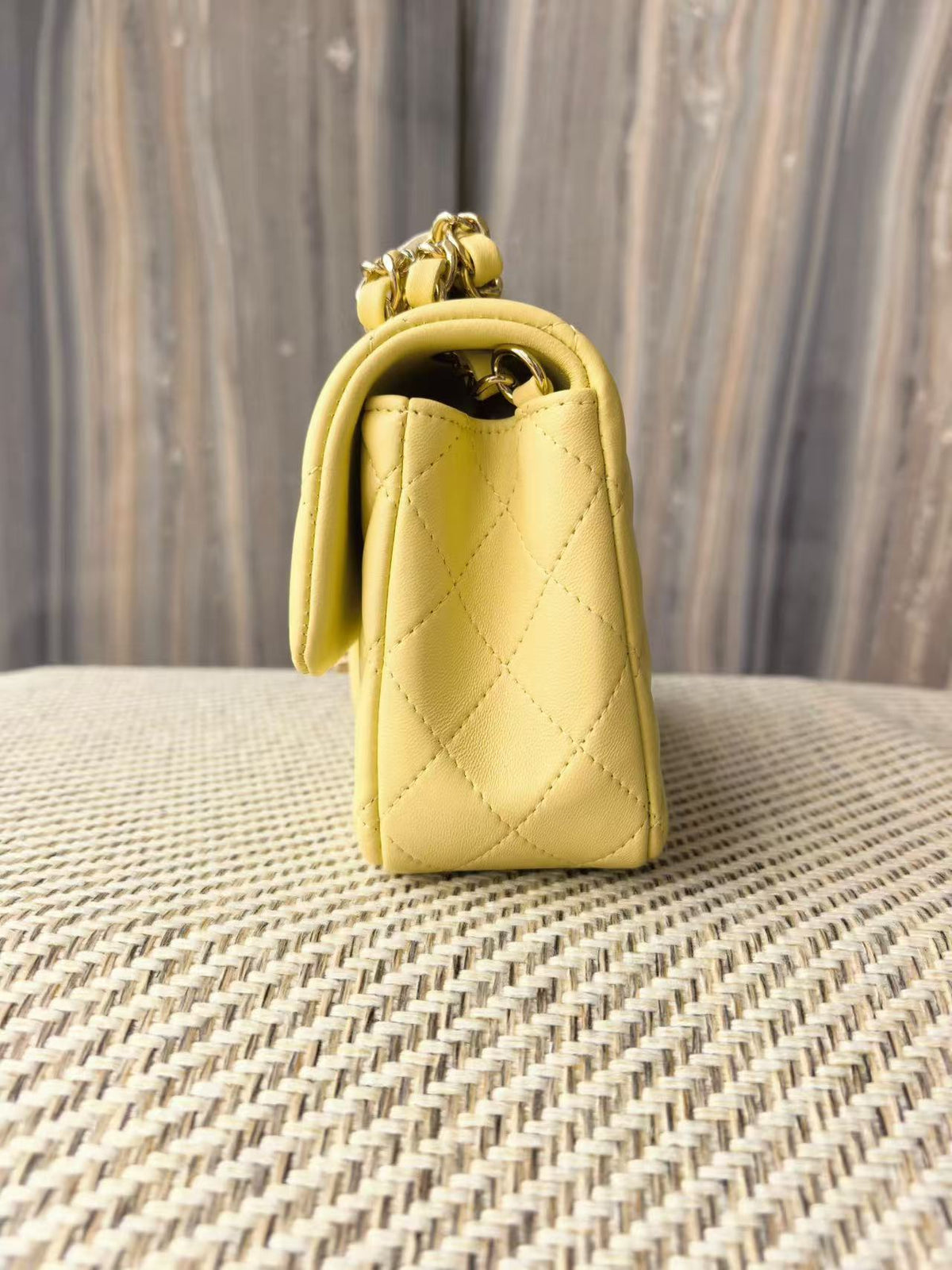 CC 26s Classic Flap Bag 20cm Light Yellow Lambskin