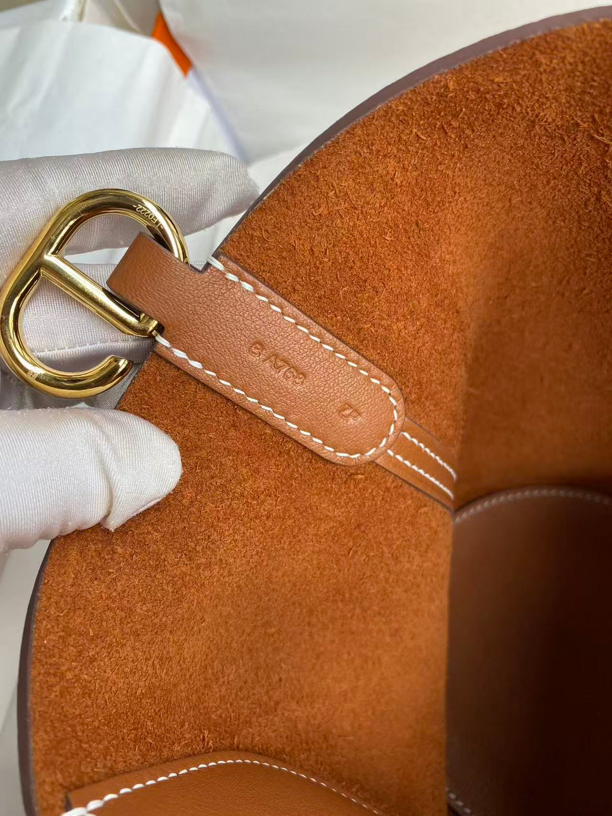 HM Loop Bag 23cm Tan Brown Togo Leather