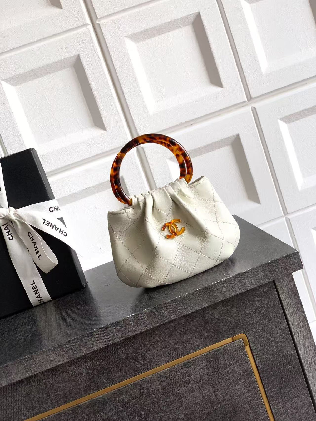 CC 25s Hobo White Quited Leather