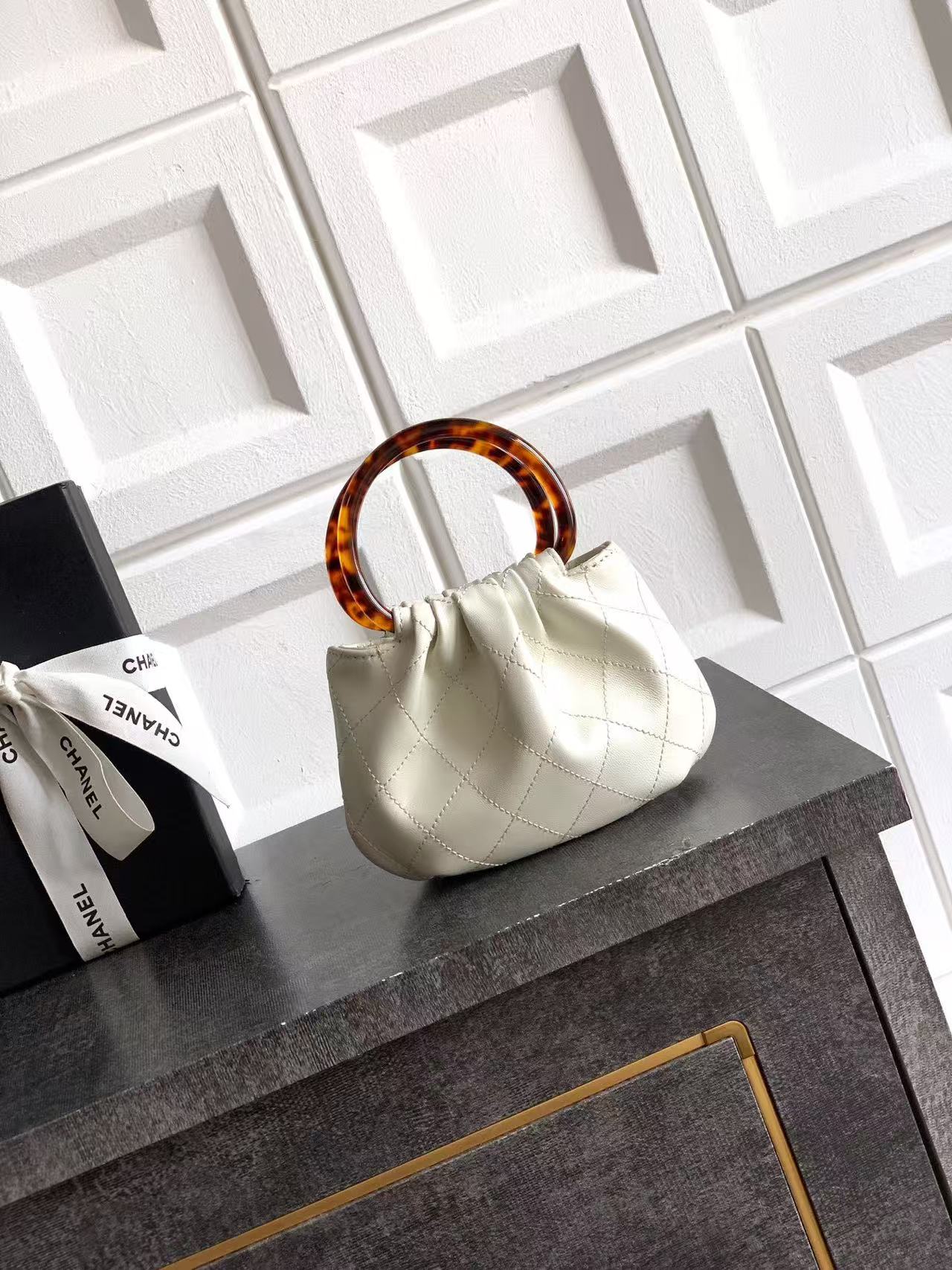 CC 25s Hobo White Quited Leather