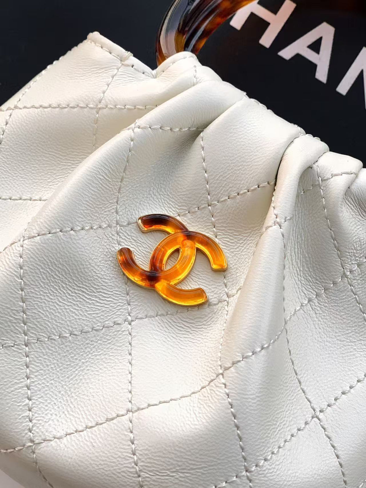 CC 25s Hobo White Quited Leather