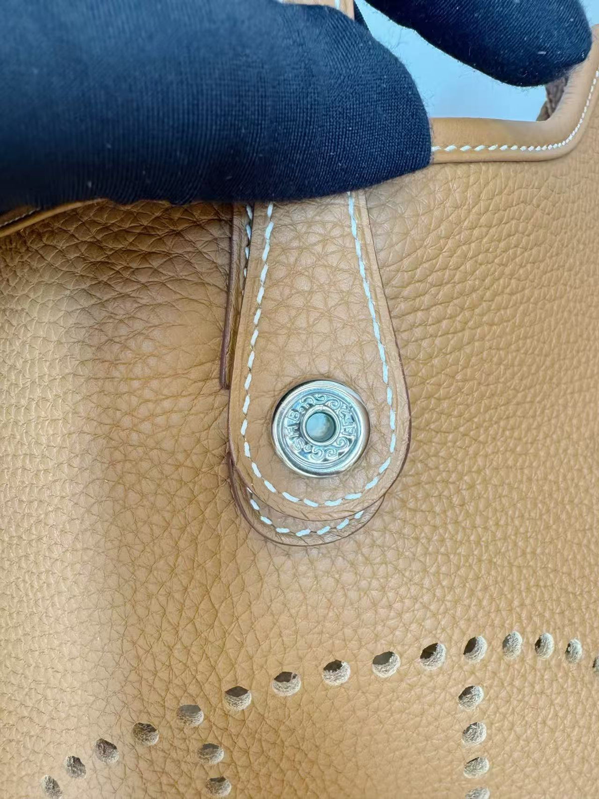 HM Evelyne 23cm Tan Brown Togo Leather